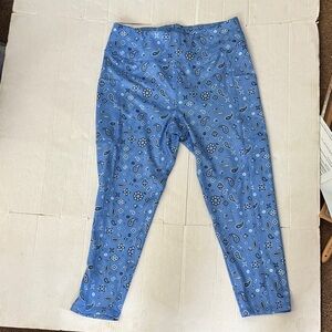 Cato Blue Paisley Leggings Large